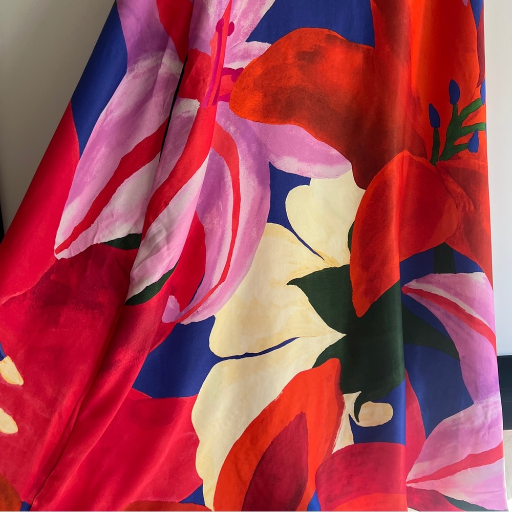 FARM Rio x Anthropologie Floral Halter Maxi Dress Size XL NWT in Tropical Red - Picture 9 of 16